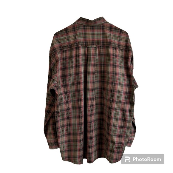 Orvis Men’s L Green And Purple Plaid Button Down Shirt 100% Cotton Long Sleeve - Picture 2 of 8